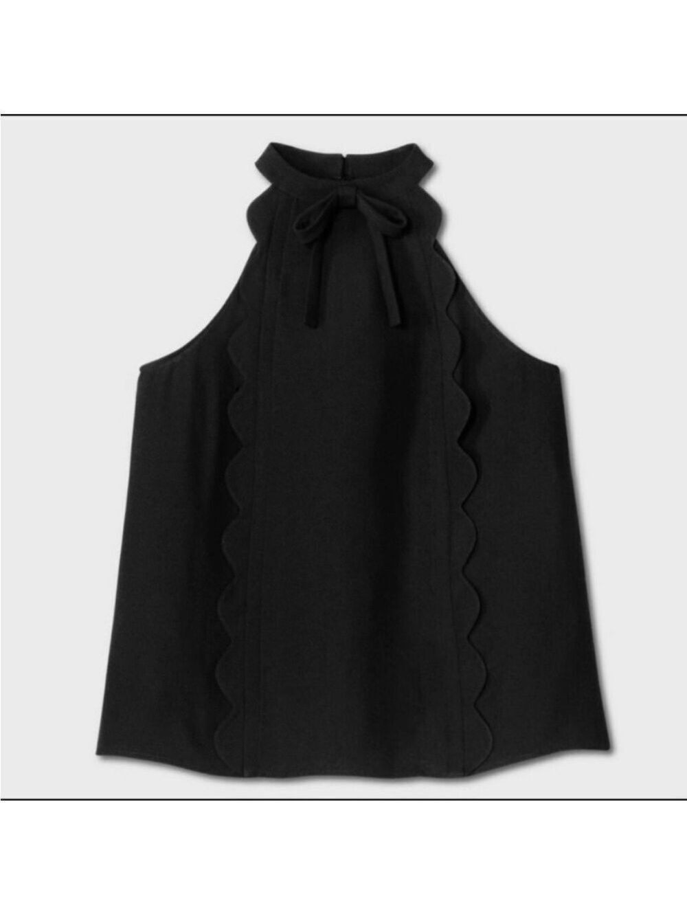 Victoria Beckham for Target NWOT Black Scalloped Sleeveless Blouse size XS
